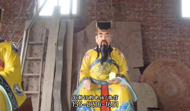 玻璃钢彩绘文财神寺庙神像财神雕塑