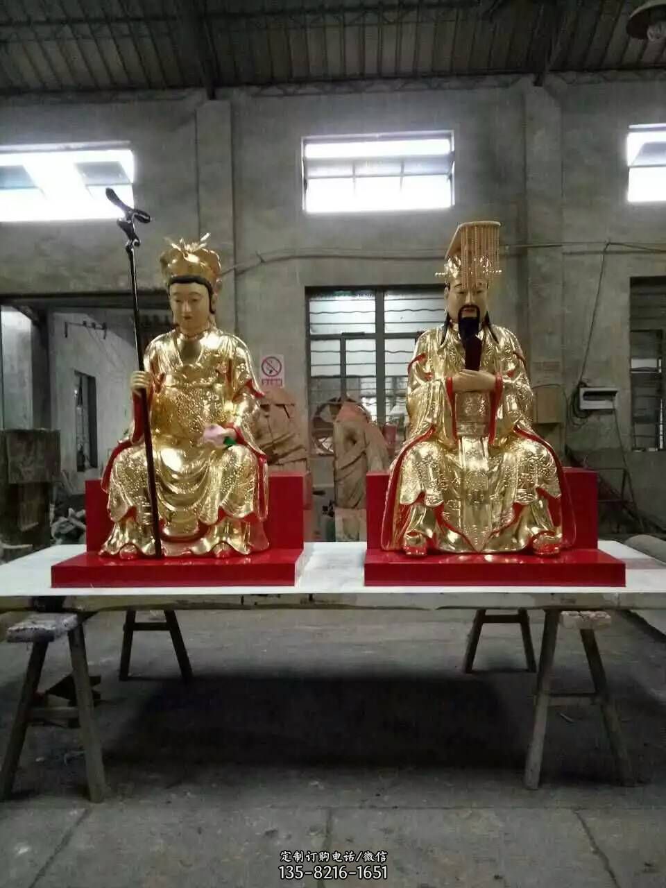 喷金烤漆寺庙神佛玉帝王母雕塑