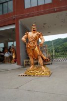 天王雕塑-玻璃钢喷金烤漆大型户外人物景观天王雕塑