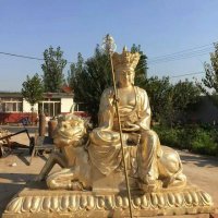 地藏王雕塑-户外景区大型喷金地藏王雕塑