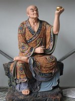 十八罗汉雕塑-玻璃钢彩绘寺庙供奉手托佛珠的十八罗汉雕塑