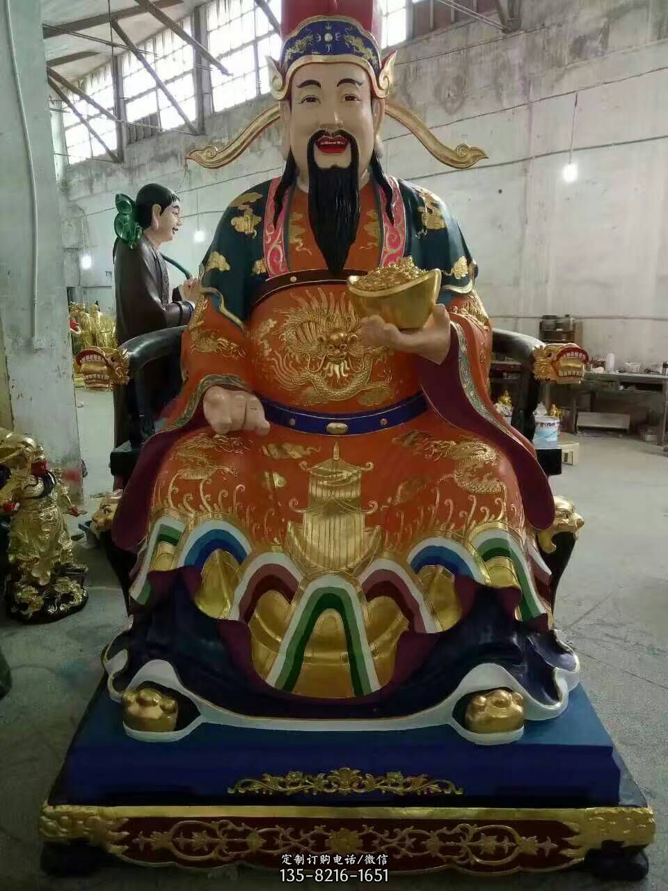 招财进宝财神铜雕寺庙供奉财神雕塑