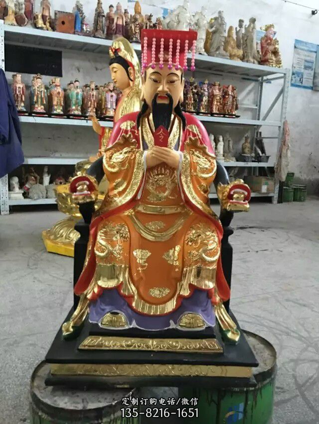 玻璃钢树脂彩绘寺庙大型佛像玉帝雕塑