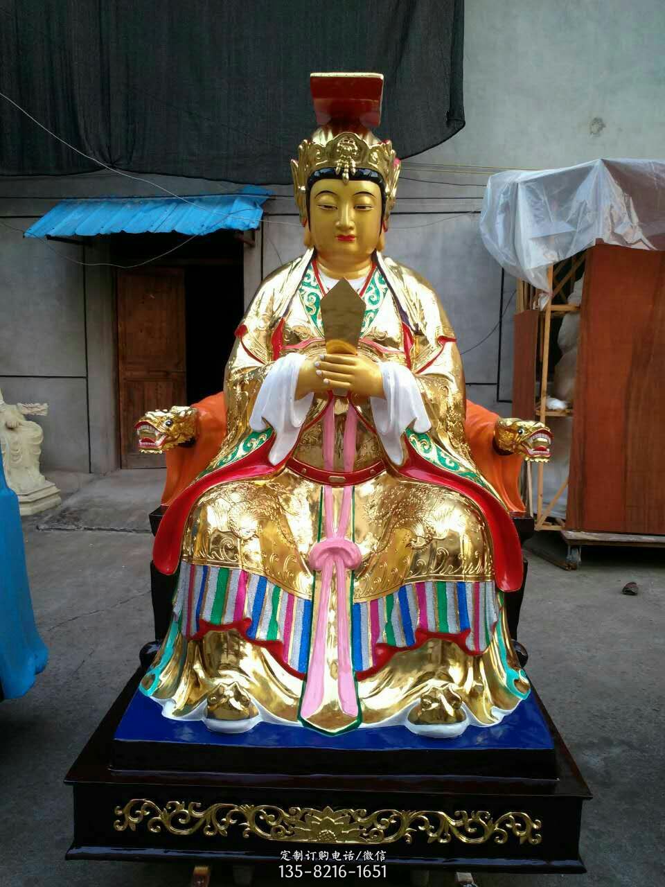 王母雕塑-寺庙创意彩绘玻璃钢王母雕塑