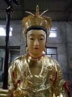 王母娘娘雕塑-寺庙供奉黄铜镀金王母娘娘雕塑