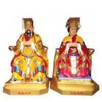 玉皇大帝雕塑-寺庙供奉神佛玻璃钢彩绘王母娘娘和玉皇大帝雕塑