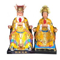 龙王雕塑-玻璃钢彩绘寺庙龙母和龙王雕塑