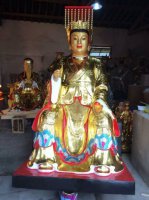 王母雕塑-树脂彩绘贴金寺庙王母雕塑