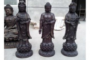 三圣雕塑-景区创意神佛铜雕三圣雕塑