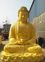 如来佛祖雕塑-景区庙宇大型仿真人物景观喷金鎏金如来佛祖雕塑