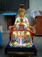 王母雕塑-寺庙创意彩绘玻璃钢王母雕塑