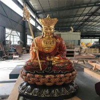 地藏王雕塑-宗教庙宇彩绘供奉佛像地藏王雕塑