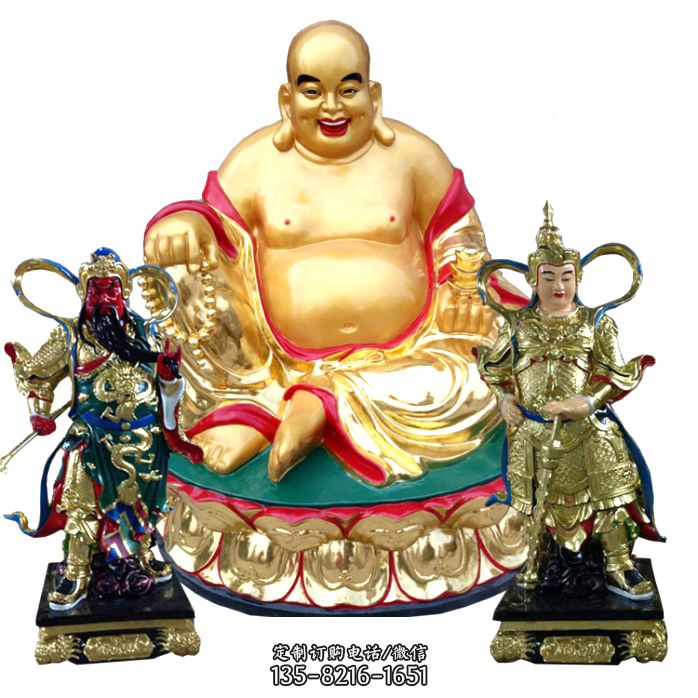 弥勒佛雕塑-玻璃钢彩绘寺庙供奉神佛弥勒佛雕塑
