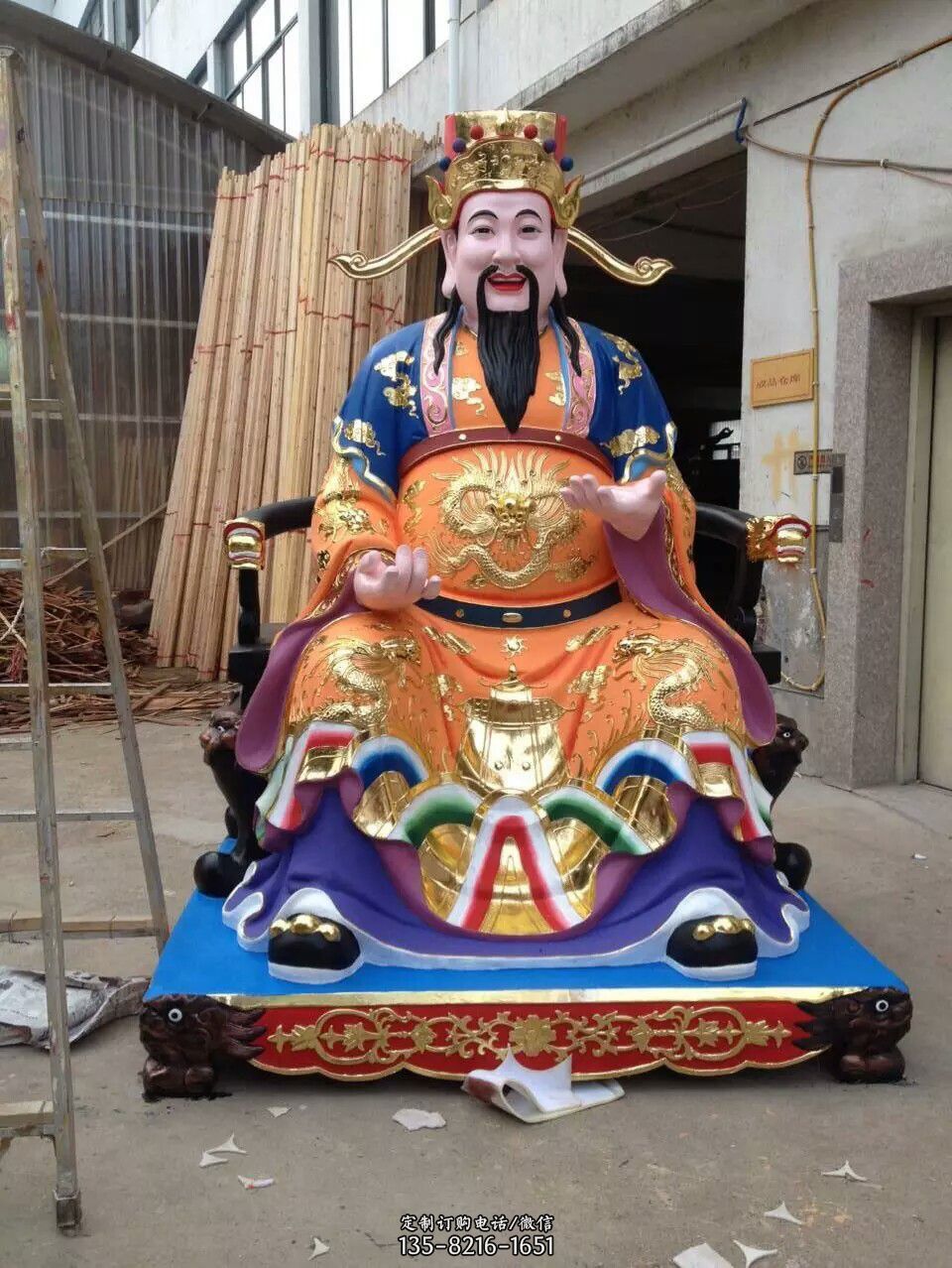 财神雕塑-树脂彩绘大型神佛财神雕塑