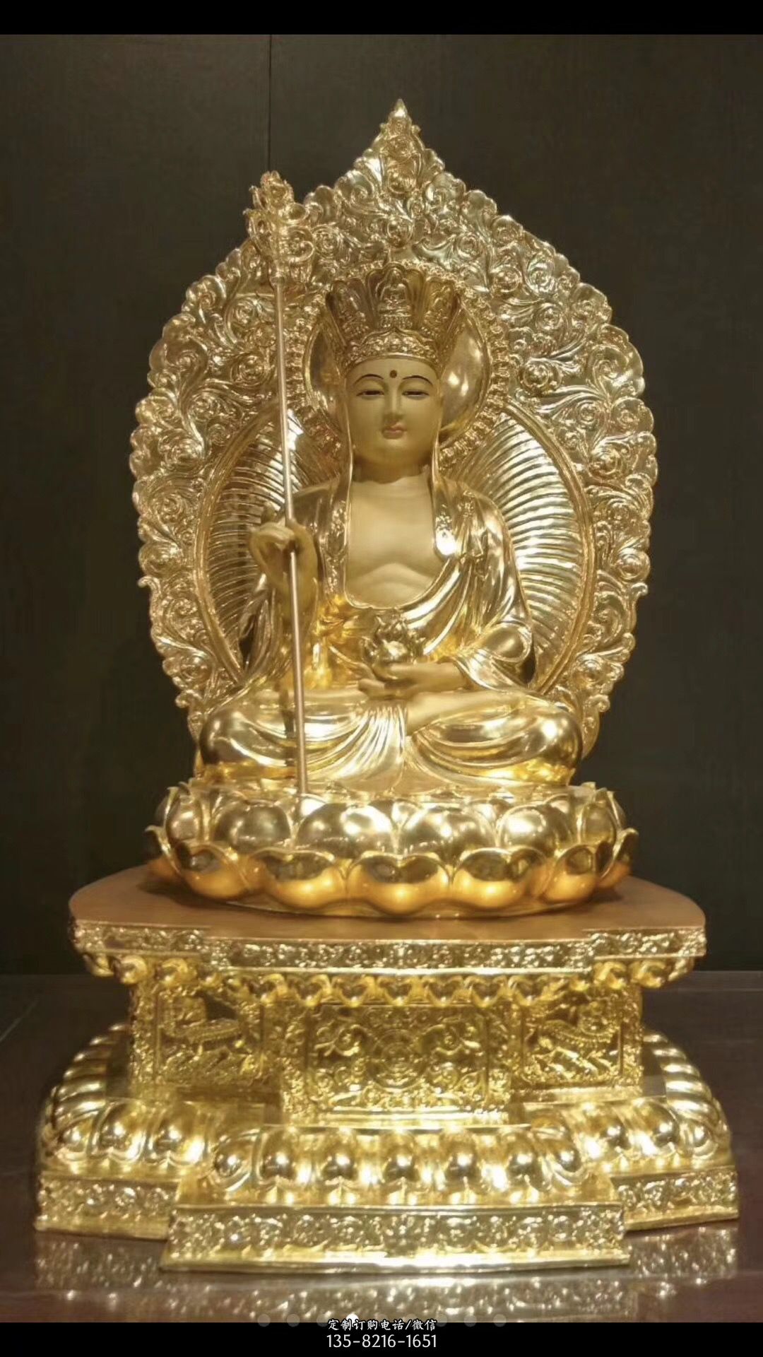 地藏王雕塑-大型佛像人物景观纯金打造地藏王雕塑