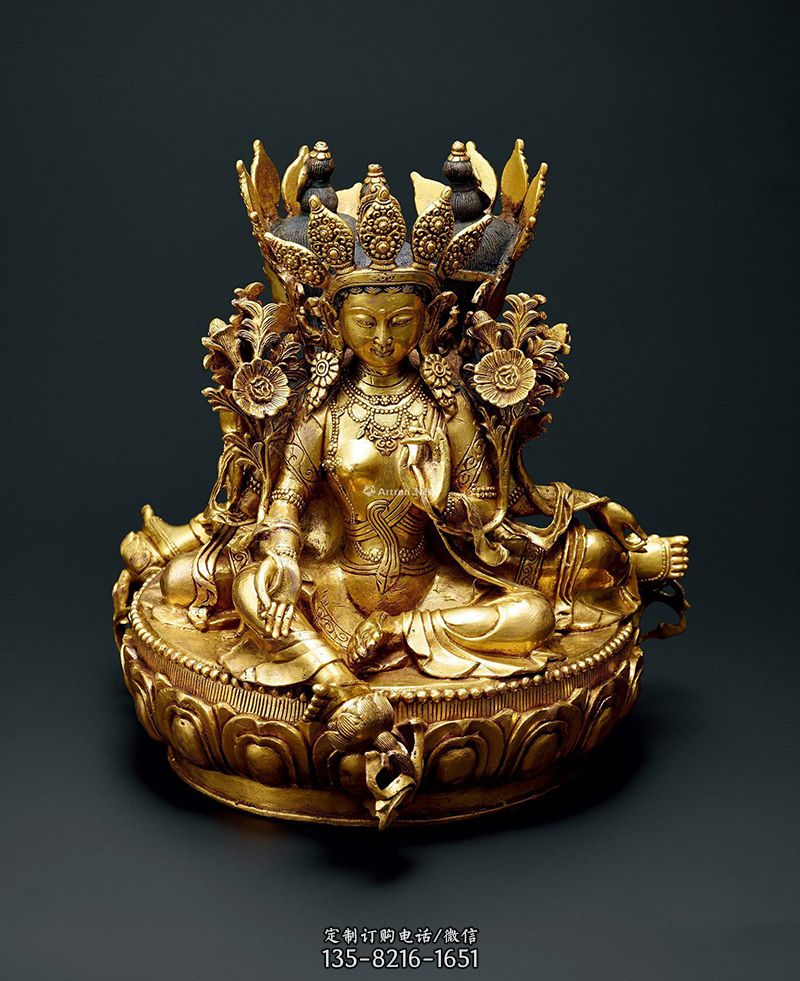 度母雕塑-藏传佛教喷漆鎏金寺庙度母雕塑