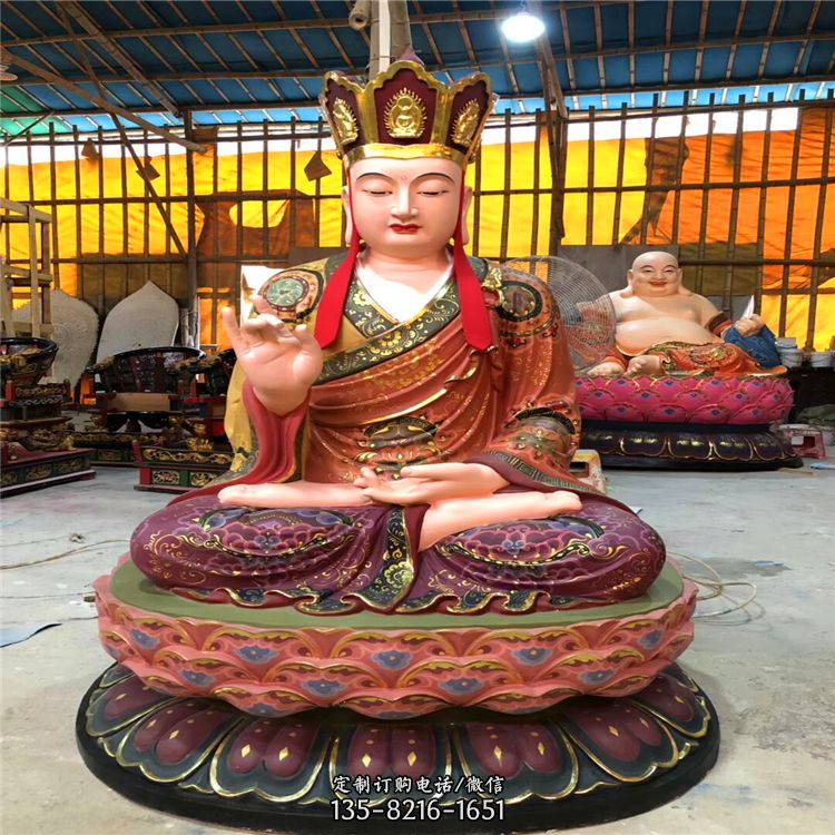 地藏王雕塑-大型玻璃钢彩绘佛像地藏王雕塑
