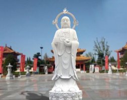 地藏王雕塑-户外汉白玉石雕大型佛像地藏王雕塑