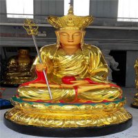地藏王雕塑-景区喷金烤漆地藏王雕塑