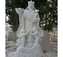 财神雕塑-户外景区大型汉白玉石雕财神雕塑