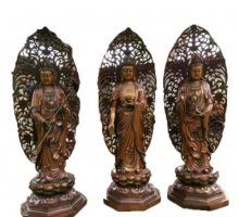 三圣雕塑-宗教庙宇西方铜雕三圣雕塑