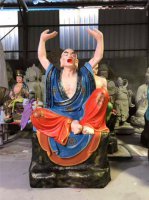 十八罗汉雕塑-玻璃钢彩绘寺庙佛像手举起的十八罗汉雕塑