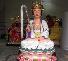 蚕神娘娘雕塑-玻璃钢彩绘寺庙景区蚕神娘娘雕塑