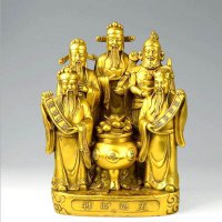 财神雕塑-仿铜家居公司开业招财五路财神雕塑