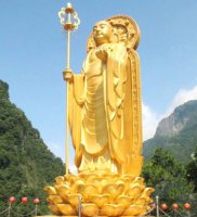 地藏王雕塑-户外广场大型鎏金神佛地藏王雕塑