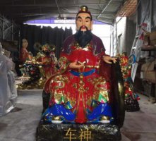 车神雕塑-景区寺庙玻璃钢彩绘平安车神雕塑