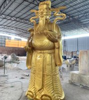 财神雕塑-寺庙大型喷金烤漆神佛财神雕塑