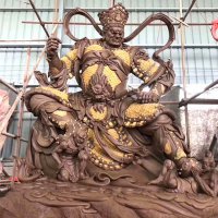 天王雕塑-景区寺庙大型仿铜踩小人的天王雕塑