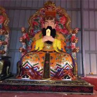 东岳大帝雕塑-大型玻璃钢彩绘寺庙供奉神佛东岳大帝雕塑