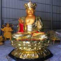 地藏王雕塑-喷金鎏金供奉佛像地藏王雕塑