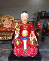 十二老母雕塑-桃花圣母教主玻璃钢彩绘寺庙供奉十二老母雕塑