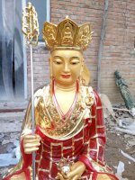 地藏王雕塑-户外景区玻璃钢供奉佛像地藏王雕塑
